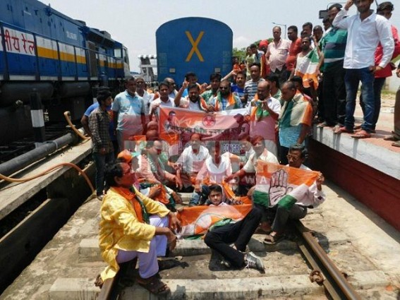 Tripura Congress halts Railway Service Tripura Congress halts Railway Service